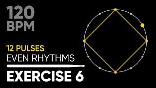 Coordination for drummers • Triplets Exercise 6 • 120 BPM