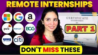 Best ONLINE Internships in 2024 : FREE Certificates , Work From Home , Google, Amazon, Flipkart