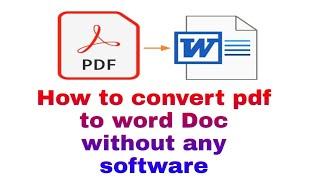 How to Convert PDF files into the DOC || ShivaChandrArjuna Tech Solutions