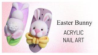 Easter Nail Art | Acrylic 3D | Easter Bunny 