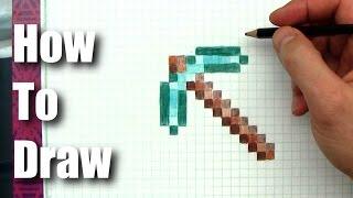 How To Draw - Minecraft Diamond Pickaxe