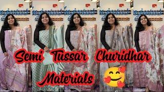 Semi Tussar Churidhar Materials Unjurus Lifestyle 🫂