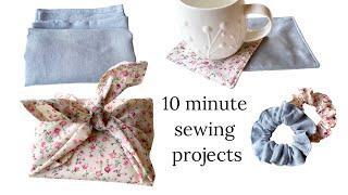 10 minute sewing ideas. Quick & easy sewing projects. Perfect for beginners. Easy sewing.