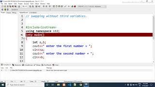 Swapping Two Numbers Without Using Third Variable in C++ (HINDI)