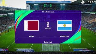 eFootball PES 2022 PS5 - Argentina Vs Qatar - FIFA World Cup Qatar 2022 - 4K Gameplay