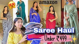 Amazon Saree Haul - Festive wear  | *UNDER RS 499* | Anvaya Sharma  #haul #amazonhaul #saree