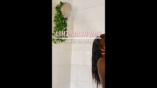 ASMR Natural Hair Wash Day *so satisfying* #shorts