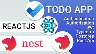 NestJs  : NestJs With React FrontEnd Todo App