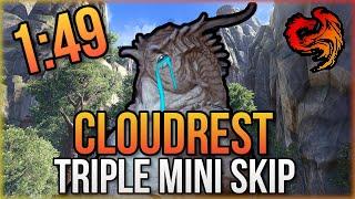 ⏲️ESO - Cloudrest Triple Mini Skip | 1:49 Fight Time | Dragonknight Tank | Lost Depths