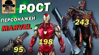  РОСТ ПЕРСОНАЖЕЙ киновселенной МАРВЕЛ!  КАРЛИКИ И ГИГАНТЫ MARVEL!