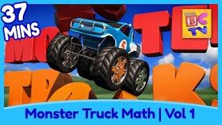 Learn Math and Counting Monster Trucks for Kids | Compilation Vol 1