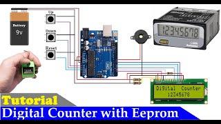 How to make Arduino based Digital Counter with LCD display and Push button | Counter with Eeprom