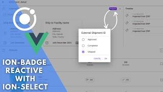 ion-badge reactive with ion-select