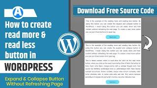 How to create read more and read less button in WordPress | Expand/collapse button in WordPress