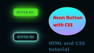 Neon Button Animation with HTML and CSS | Neon Glow on Hover