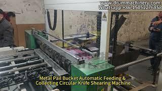 Metal Pail Bucket Automatic Feeding & Collecting Circular Knife Shearing Machine