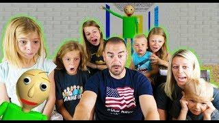 Baldi's Basics In Education And Learning Game Family of 8 FIRST TIME Playing!