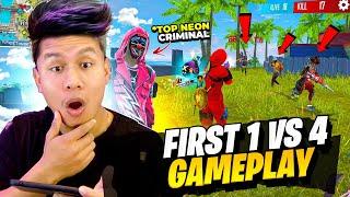 New Top Neon Red Criminal First Solo Vs Squad Gameplay in Indian Server  Garena Free Fire Max