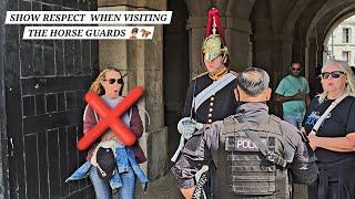 Rude Gesture Toward the King's Guard Cause a Reaction from the Police at Horse Guards in London