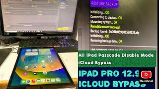 Free iPad Pro 12.9  | iOS 15.XX To 16.7XX- iCloud Bypass Passcode Disable  with UnlockTool |ALL IPAD