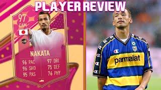 MONSTER CARD!  97 FUTTIES HEROES NAKATA PLAYER REVIEW! FIFA 23 ULTIMATE TEAM