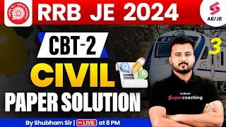 RRB JE 2024 | Civil Engineering Paper Solution (Set-3)| Civil PYQs | By Shubham Sir