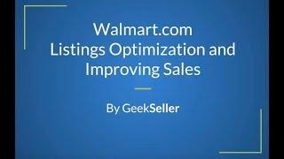 Walmart Listings Optimization Webinar