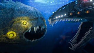 The Bloop vs Gargantuan Leviathan in Subnautica Below Zero