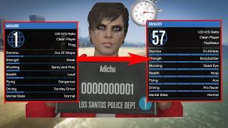 How quickly can you go from low stats to high stats in GTA 5?