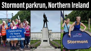 Stormont parkrun. Celebrating 75 Years of the NHS. Running Around the Grounds of the NI Assembly