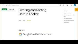 Filtering and Sorting Data in Looker || [GSP855] ||