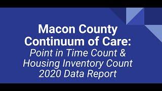 Macon County Continuum of Care: Point in Time Count & Housing Inventory Count 2020 Data Report