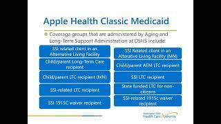 Module 1: Overview of Washington Apple Health (Medicaid)