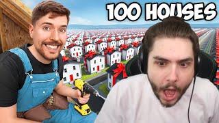 SENNYK4 REACTS TO *NEW* MRBEAST BUILDING 100 HOUSES!