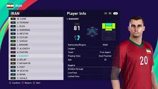 eFootball PES 2021 - IRAN Player Ratings