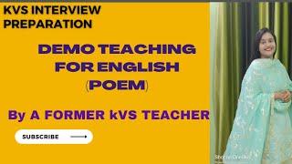 How to prepare demo for teaching in English(POEM) for kvs prt interview|how i get selected in KVS