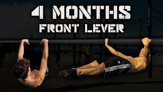 4 MONTHS FRONT LEVER PROGRESSION | From Zero to Full!