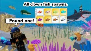 All clown fish spawns in Roblox Animal Sim Underwater