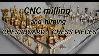 Making a Chessboard with Chess Pieces - CNC Milling and Turning - Machining