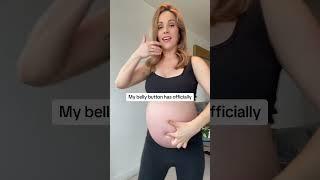 The belly button is officially out!!! #pregnant #pregnancy