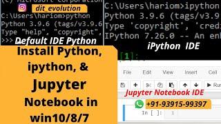 #4 Install python3, ipython and Jupyter notebook on Win 11/10/8/7 | Python tutorial for beginners