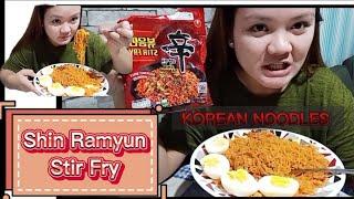 Mukbang Korean Noodles | Shin Ramyun Stir Fry with Egg