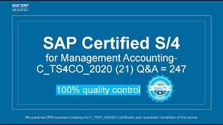 Certification of Management Accounting in SAP S/4HANA