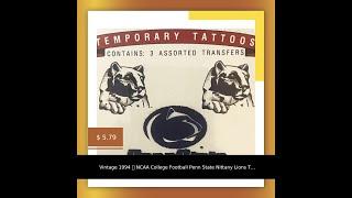 Vintage 1994  NCAA College Football Penn State Nittany Lions Temporary Tattoos