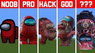 NOOB VS PRO VS HACKER Minecraft Pixel artAmong Us