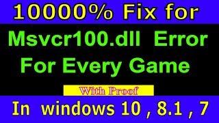 How Fix MSVCR100.dll Missing Error Windows 10/8.1/7| Modified Rules