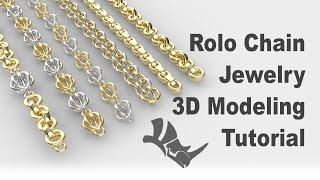 Rolo Chain 3D Modleing Tutorial-Jewelry CAD Design with Rhino 3D #360