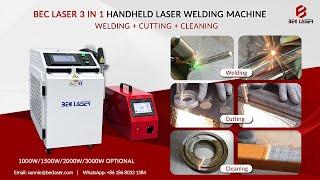 How to use BEC Laser 1500W 3 in1 handheld laser welding machine for welding/ cutting/ cleaning metal