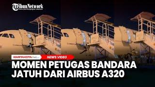 Momen Petugas Bandara Jatuh dari Airbus A320 Saat Pintu Pesawat Terbuka