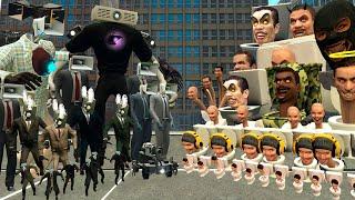 NEW SIREN MAN MECHA BOSS AND NEW MECHA PROJECTOR MAN VS ALL NEW SKIBIDI TOILET BOSSES In Garry's Mod